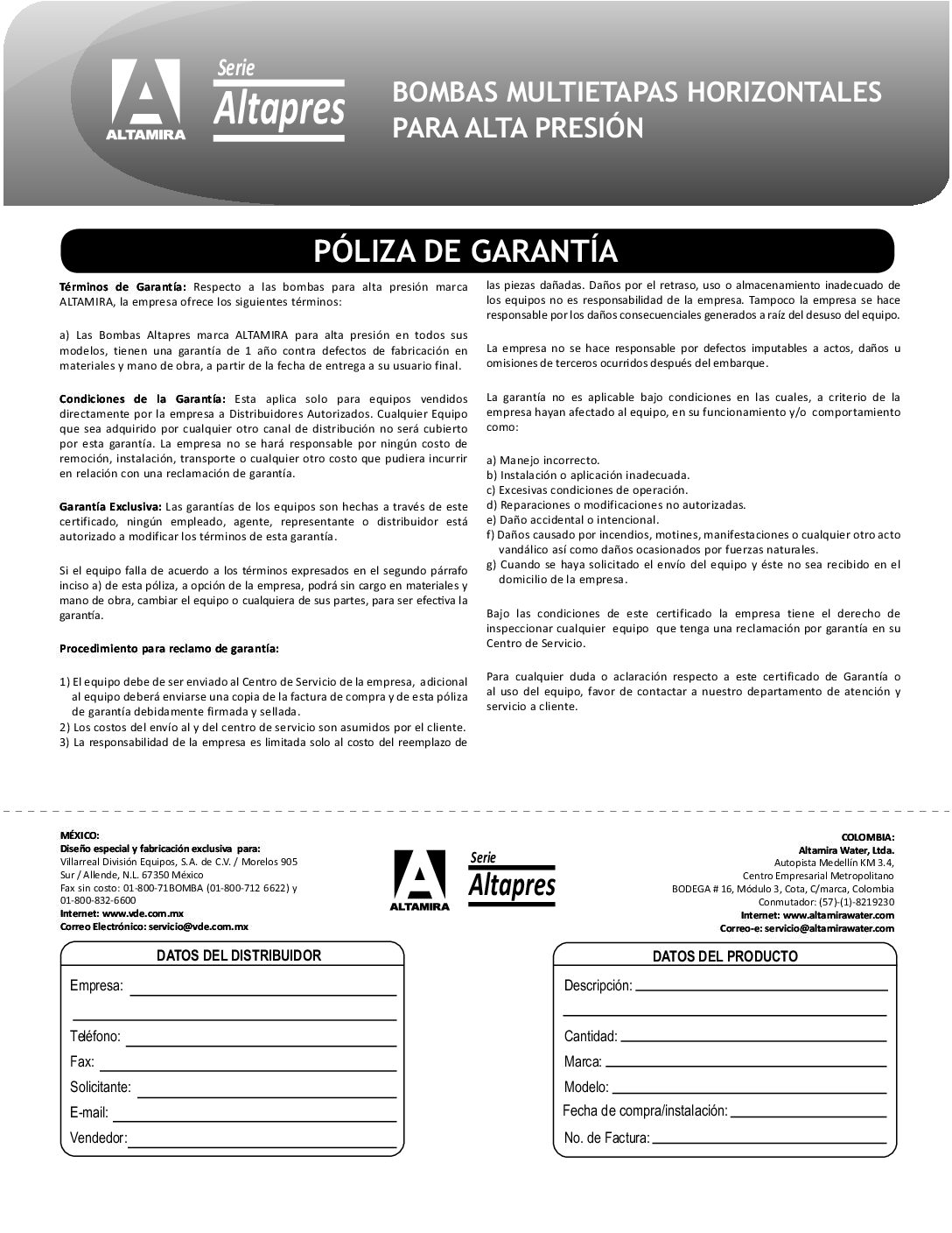 ALTAPRES 08P15T Motobomba multietapas alta presión | JALBRO - Imagen 3