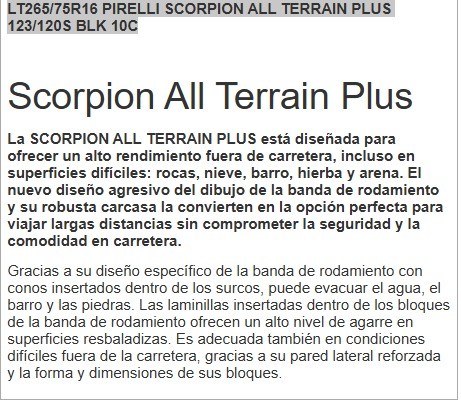 Llanta Pirelli Scorpion 265/75R16 | Camioneta y SUV | JALBRO - Imagen 2